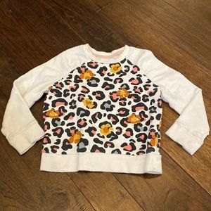 Mini Series multi-color cheetah print sweatshirt. Cream sleeves. Size 4